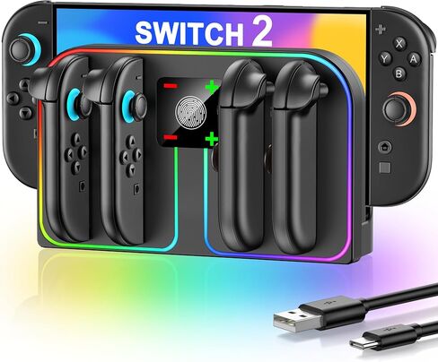 Svetaecho Charging Dock Compatible with Nintendo Switch 2 (2025) for Joycon Controller Charging, 4 in 1 Joypad Charger for Switch 2 Joy Con Fast Charger Stand Station Accessories PlayStation 3 in Saudi Arabia