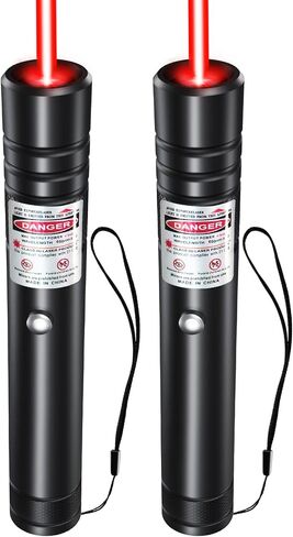 [2 Packs] Rechargeable Red Laser Pointer High Power Red Beam Laser Light Long Distance Range For TV/LED/LCD Screens Tactical Flashlights Presentation Office/Outdoors/Astronomic/Construction [001] in Kuwait
