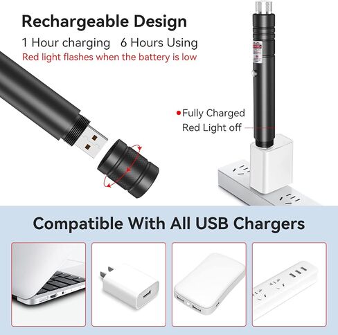 [2 Packs] Rechargeable Red Laser Pointer High Power Red Beam Laser Light Long Distance Range For TV/LED/LCD Screens Tactical Flashlights Presentation Office/Outdoors/Astronomic/Construction [001] in Kuwait