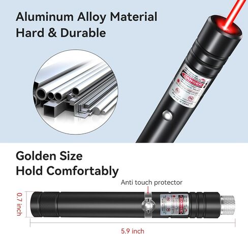 [2 Packs] Rechargeable Red Laser Pointer High Power Red Beam Laser Light Long Distance Range For TV/LED/LCD Screens Tactical Flashlights Presentation Office/Outdoors/Astronomic/Construction [001] in Kuwait