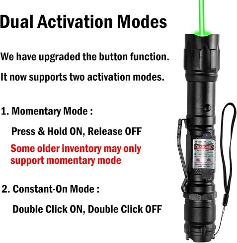 MIPREZT [2 Packs] Professional Rechargeable Green Laser Pointer High Power Green Beam Laser Light Long Distance Range for TV/LED/LCD Screens Tactical Flashlights Presentation Office/Outdoors [004](2) in Kuwait