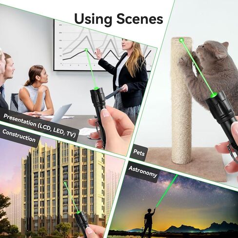 MIPREZT [2 Packs] Professional Rechargeable Green Laser Pointer High Power Green Beam Laser Light Long Distance Range for TV/LED/LCD Screens Tactical Flashlights Presentation Office/Outdoors [004](2) in Kuwait