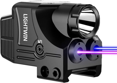 Red/Green/Blue/Purple Laser Beams with 800 Lumens Flashlight for Pistols, 3 in 1 Laser Light Combo, Tactical USB Rechargeable Laser Sight, Strobe & Steady Flashlight for Picatinny Rail in Saudi Arabia
