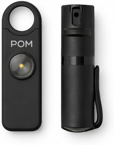 POM Pepper Spray & Personal Alarm Safety Kit – OC Self Defense Keychain Spray & Loud Emergency Alarm for Campus Safety, Women & Students in Kuwait