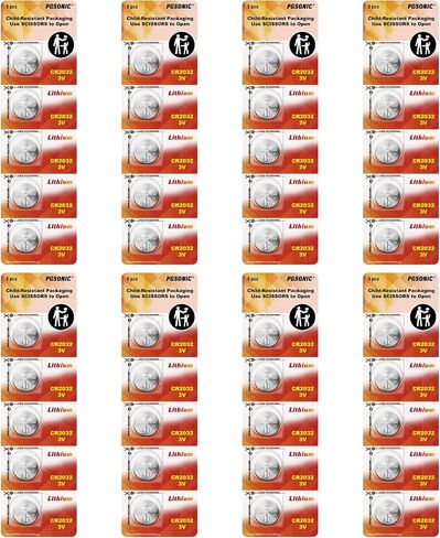 40 Pack CR2032 Batteries, 3V Lithium Coin Battery for Small Electronic Devices, 5 Year Shelf Life in Kuwait