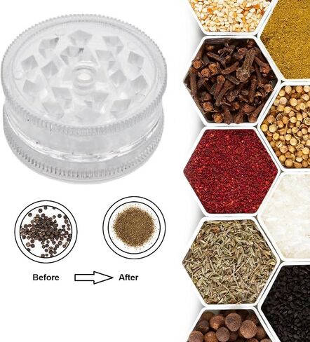 Kitchen Spice Grinder Acrylic 2pc with Magnet Clear Color in Saudi Arabia