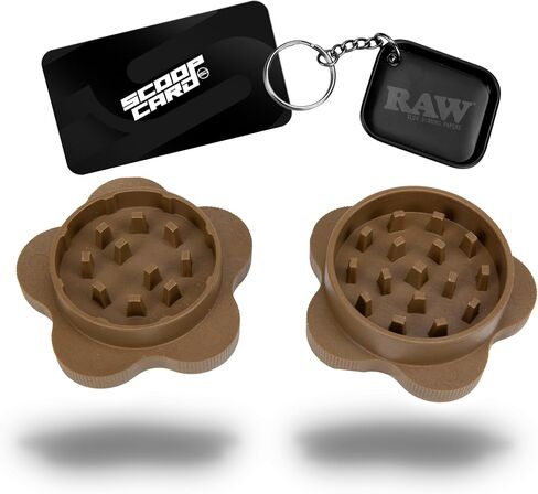 RAW Gripper Grinder - Spice Mill - Medium Grind V2 + RAW Tiny Matte Black Murder'd Tray KeyChain - Unique Collectible in Kuwait