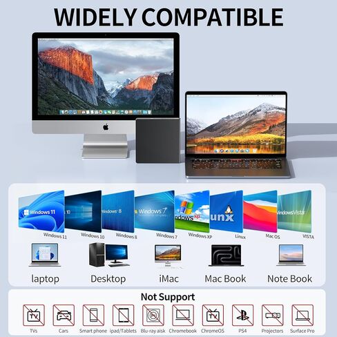 محرك أقراص DVD خارجي للكمبيوتر المحمول USB 3.0 USB C CD Burner محرك أقراص DVD خارجي محمول CD ROM ناسخ قارئ محرك أقراص DVD خارجي لأجهزة الكمبيوتر المحمول وأجهزة الكمبيوتر المكتبية Windows 11/10/8/7 MacBook Mac OS Linux in Kuwait