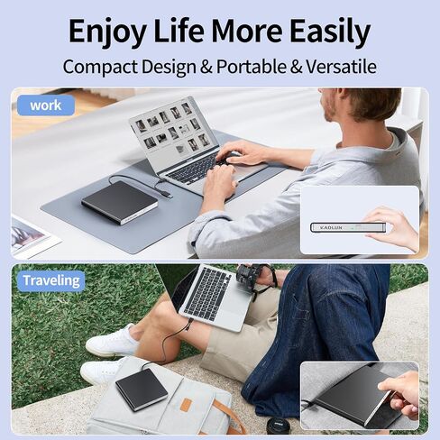 محرك أقراص DVD خارجي للكمبيوتر المحمول USB 3.0 USB C CD Burner محرك أقراص DVD خارجي محمول CD ROM ناسخ قارئ محرك أقراص DVD خارجي لأجهزة الكمبيوتر المحمول وأجهزة الكمبيوتر المكتبية Windows 11/10/8/7 MacBook Mac OS Linux in Kuwait
