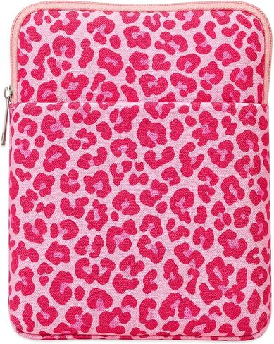 Padded Ereader Sleeve Pouch - Protective Book Sleeve for Kindle | 6-7 Inch Pink Leopard Print Tablet Paperbacks Bag Carrying Reading Accessories Bookish Gifts for Bookworms Reading Lovers in Kuwait