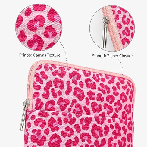 Padded Ereader Sleeve Pouch - Protective Book Sleeve for Kindle | 6-7 Inch Pink Leopard Print Tablet Paperbacks Bag Carrying Reading Accessories Bookish Gifts for Bookworms Reading Lovers in Kuwait