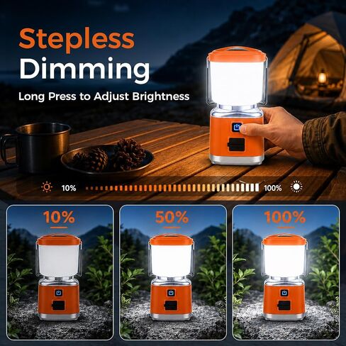 Rechargeable Camping Lantern, LED Camping Flashlight Lantern Camp Light | Camp Essentials Light, 1500LM, 4 Modes, Stepless Dimming, IPX4 Waterproof Outdoor Portable Emergency Torch Light Tent Lamp in Saudi Arabia