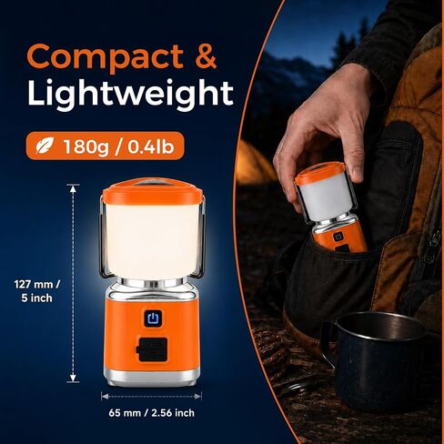 Rechargeable Camping Lantern, LED Camping Flashlight Lantern Camp Light | Camp Essentials Light, 1500LM, 4 Modes, Stepless Dimming, IPX4 Waterproof Outdoor Portable Emergency Torch Light Tent Lamp in Saudi Arabia