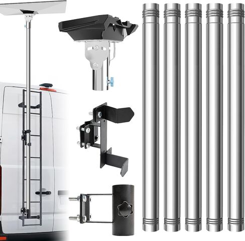 Starlink Standard 4/4X Pole Mount Kit,Starlink Gen 3/4 RV Ladder Pole Mount | 1.5'' Stainless Steel Pole, Starlink Mounting Kit Pipe Adapter Accessories, Portable, Adjustable, High Load Capacity in Saudi Arabia