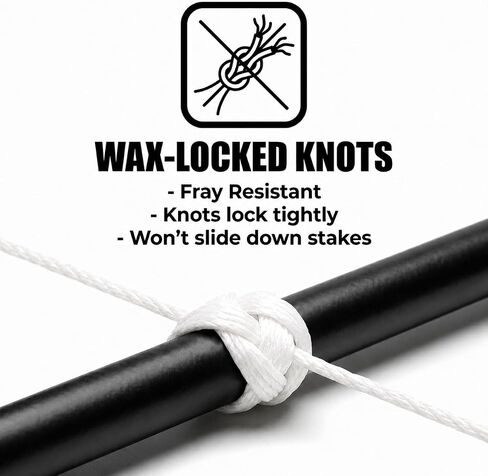 9-Ply Waxed Twine 160 lb, White, 5 Spools x 500 ft Lacing Cord | 100% Polyester, Water and UV Resistant; Tacky Grip Locks Knots. For Cable Lacing, Wire Lashing, Bundling, Marine. Made in USA in Kuwait