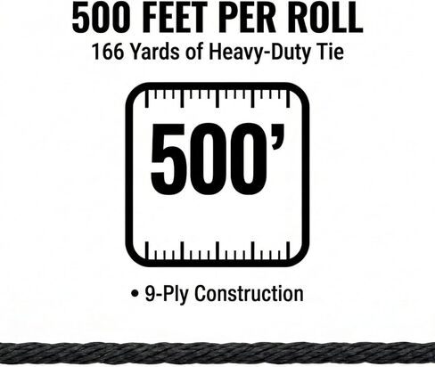 9-Ply Waxed Twine 160 lb, White, 5 Spools x 500 ft Lacing Cord | 100% Polyester, Water and UV Resistant; Tacky Grip Locks Knots. For Cable Lacing, Wire Lashing, Bundling, Marine. Made in USA in Kuwait