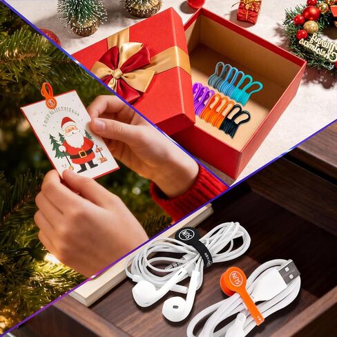 SUNFICON 6 Pack Magnetic Cord Organizers Cable Clips Cable Straps Silicone Twist Ties Colorful Headphone Cord Keeper Holder Manager Bookmark Whiteboard Fridge Magnet Keychain Gift Home,Office,School in Saudi Arabia