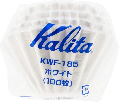 Kalita Wave Paper Coffee Filters I Larger Size 185 I 100 Count I Specially Pour Over Dripper I Made in Japan, Large, White in Kuwait
