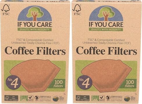 If You Care # 4 Cone Shaped Unbleached All Natural Compostable Coffee Filters, 100 Count (Pack of 1), Chlorine Free in Saudi Arabia