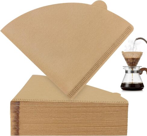 Clinuse 200Pcs Cone Coffee Filters #2, Unbleached Size 02 Coffee Filter | Disposable Natural Paper Filters 2-4 Cup, 02 Cone Filters Compatible with Pour Over and Drip Coffee Maker in Saudi Arabia