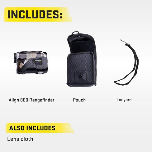 TenPoint Align 800 Rangefinder, Vektra - LCD Display with 6X Magnification - 1-Yard Accuracy with Angle Compensation - Includes Black Pouch, Lanyard & Lens Cloth | 1-Yard Accuracy, 6X Magnification, LCD Display, Vektra, Angle Compensation, Black Pouch in Kuwait