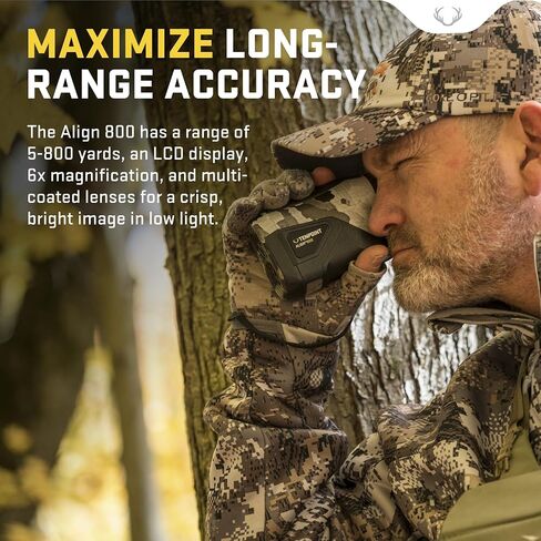 TenPoint Align 800 Rangefinder, Vektra - LCD Display with 6X Magnification - 1-Yard Accuracy with Angle Compensation - Includes Black Pouch, Lanyard & Lens Cloth | 1-Yard Accuracy, 6X Magnification, LCD Display, Vektra, Angle Compensation, Black Pouch in Kuwait