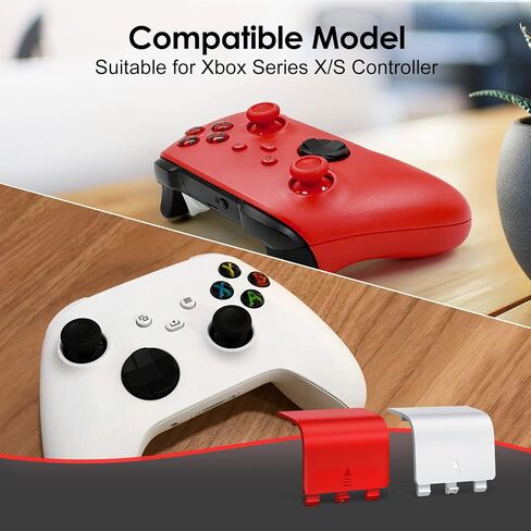 4-Pack Battery Back Door Lids for Xbox Series X/S Controllers, Red/White | Replacement Back Shell Covers For Lost Or Damaged Battery Doors; Snap-On Abs Design, Not For Xbox One Controllers in Saudi Arabia
