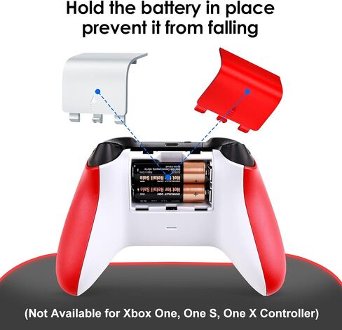 4-Pack Battery Back Door Lids for Xbox Series X/S Controllers, Red/White | Replacement Back Shell Covers For Lost Or Damaged Battery Doors; Snap-On Abs Design, Not For Xbox One Controllers in Saudi Arabia