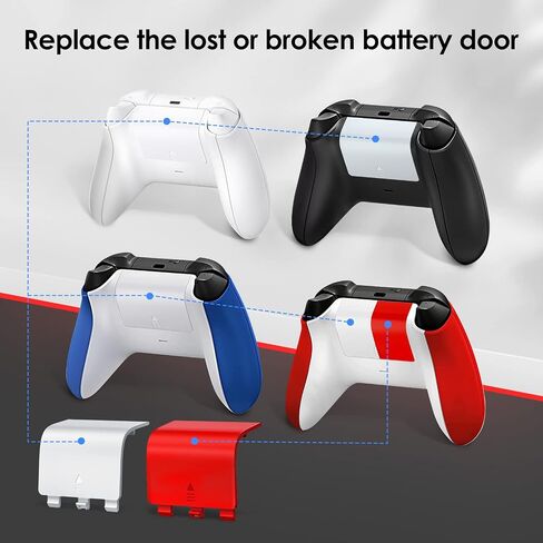 4-Pack Battery Back Door Lids for Xbox Series X/S Controllers, Red/White | Replacement Back Shell Covers For Lost Or Damaged Battery Doors; Snap-On Abs Design, Not For Xbox One Controllers in Saudi Arabia