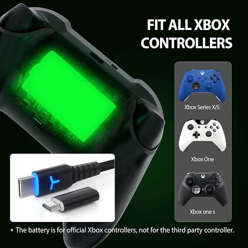 2 Pack Rechargeable Controller Battery Pack for Xbox Series X|S and Xbox One with 10FT USB C Charging Cable and Micro USB Adapter 6amLifestyle Battery Pack Xbox Play and Charge Kit, XBOX-SB03 in Saudi Arabia