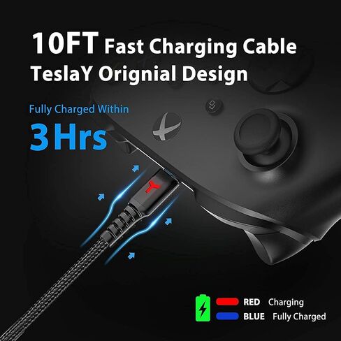 2 Pack Rechargeable Controller Battery Pack for Xbox Series X|S and Xbox One with 10FT USB C Charging Cable and Micro USB Adapter 6amLifestyle Battery Pack Xbox Play and Charge Kit, XBOX-SB03 in Saudi Arabia