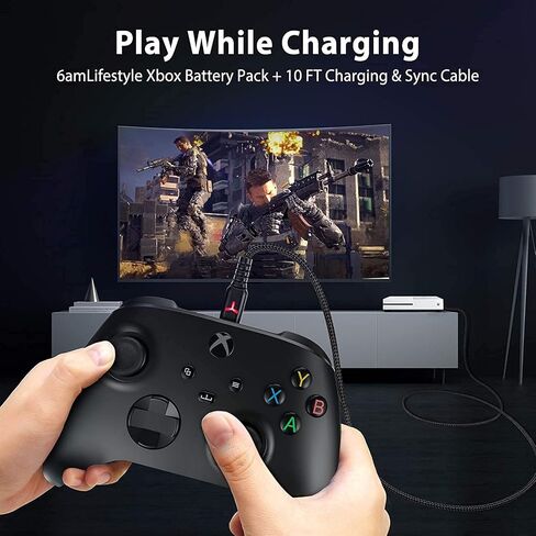 2 Pack Rechargeable Controller Battery Pack for Xbox Series X|S and Xbox One with 10FT USB C Charging Cable and Micro USB Adapter 6amLifestyle Battery Pack Xbox Play and Charge Kit, XBOX-SB03 in Saudi Arabia