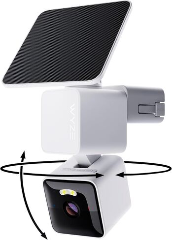 WYZE Solar Cam Pan, 2K Security Cameras Wireless Outdoor, Battery Powered | 360° Pan-Tilt, 2.4 GHz Wi-Fi camera with AI motion detection, color night vision and 2-way audio, Cameras for home security in Saudi Arabia
