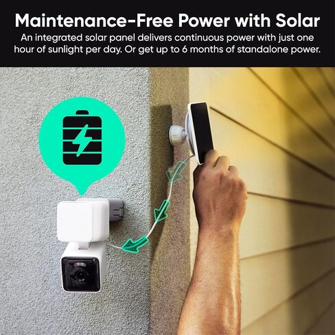 WYZE Solar Cam Pan, 2K Security Cameras Wireless Outdoor, Battery Powered | 360° Pan-Tilt, 2.4 GHz Wi-Fi camera with AI motion detection, color night vision and 2-way audio, Cameras for home security in Saudi Arabia