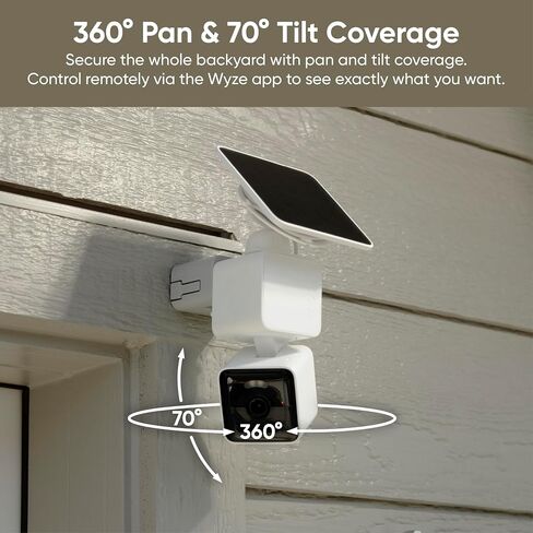 WYZE Solar Cam Pan, 2K Security Cameras Wireless Outdoor, Battery Powered | 360° Pan-Tilt, 2.4 GHz Wi-Fi camera with AI motion detection, color night vision and 2-way audio, Cameras for home security in Saudi Arabia