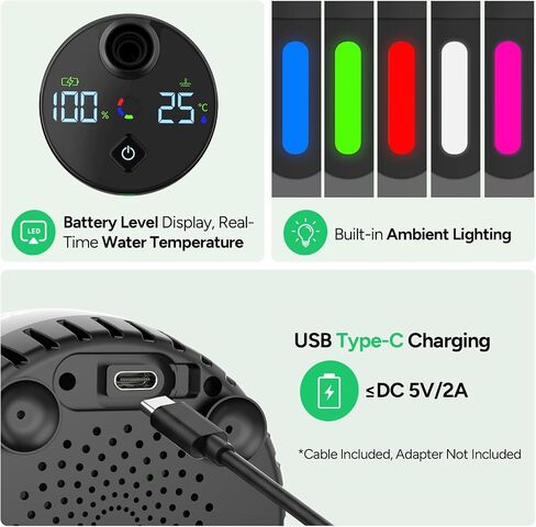 DR.PREPARE Portable Outdoor Shower, IPX8 Deep Waterproof Camping Shower Pump, 8000mAh Rechargeable Battery, 3 Spray Modes with 1.59 GPM Strong Flow, Portable Shower Head for Camp, Car Washing, Beach in Saudi Arabia