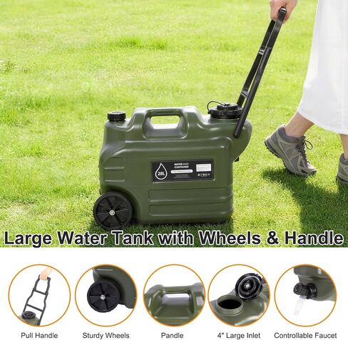 Portable Shower for Camping, Camping Shower Kit (Large 7.4 Gal/28L Water Jug, 6000mAh Camp Shower Pump IPX7, Shower Head & Spray Nozzle), Outdoor Shower for Travel, Hiking, RV, Pet Bath, Car, Plants in Saudi Arabia