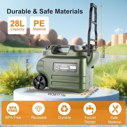 Portable Shower for Camping, Camping Shower Kit (Large 7.4 Gal/28L Water Jug, 6000mAh Camp Shower Pump IPX7, Shower Head & Spray Nozzle), Outdoor Shower for Travel, Hiking, RV, Pet Bath, Car, Plants in Saudi Arabia