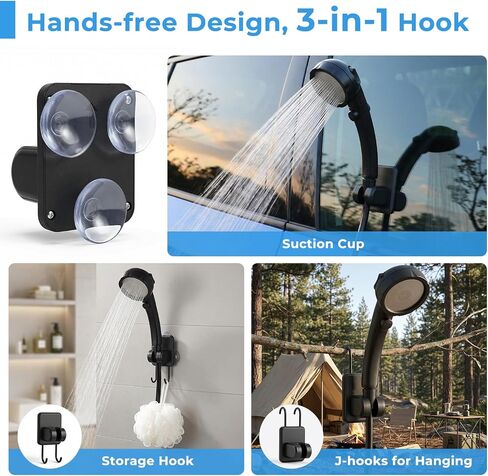 Portable Camping Shower Kit with 5 Gallon Water Jug, 8000mAh Rechargeable Shower Pump IPX8 Waterproof, 5 Pressure Modes, BPA Free Water Container for Camping, Hiking, Beach, Pet Bathing, Car Washing in Saudi Arabia