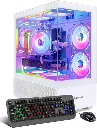 كمبيوتر مكتبي للألعاب بمعالج 12 نواة، GeForce RTX 4060 GDDR6، | ذاكرة وصول عشوائي 64 جيجابايت، ومحرك أقراص NVMe SSD سعة 512 جيجابايت + محرك أقراص ثابتة سعة 1 تيرابايت، وواي فاي 6 وBT 5.4، و7 × مراوح ARGB، ووحدة تزويد طاقة بقدرة 650 وات، ونظام تشغيل Window in Kuwait