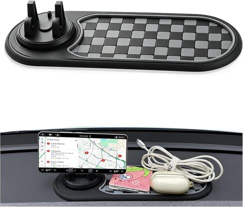 Multifunctional Car Anti-Slip Mat with 360° Rotating Phone Holder – 3 in 1 Anti Slip Mat for Car, Dashboard Mat Anti Slip Pad for Car Dashboard Organizer for Sunglasses, Keys in Kuwait