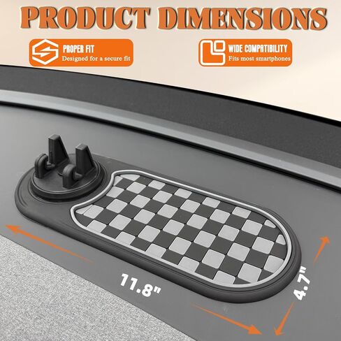 Multifunctional Car Anti-Slip Mat with 360° Rotating Phone Holder – 3 in 1 Anti Slip Mat for Car, Dashboard Mat Anti Slip Pad for Car Dashboard Organizer for Sunglasses, Keys in Kuwait