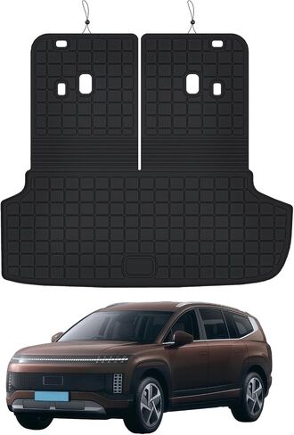 Large Cargo mat with Backrest Mat Set for Hyundai Ioniq 9 2025, TPE All Weather Car Trunk Mat for Hyundai Ioniq 9 Accessories in Saudi Arabia