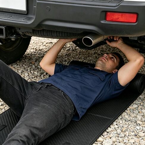 Upgraded Rolling Creeper Mat, 2.5Lbs Heavy-Duty Thick Reinforced | 4-Layer for Low Clearance, Foldable, Under Car Repair, Portable Storage Bag, Portable Mechanics Mat, Cool Gifts, 60"x28" in Saudi Arabia