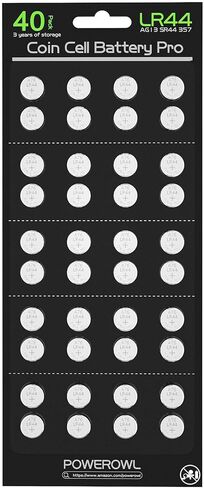 POWEROWL High Capacity LR44 Batteries 40 Pack, L1154F AG13 357 303 SR44 A76 Premium Alkaline Battery 1.5V Button Coin Cell Batteries in Saudi Arabia