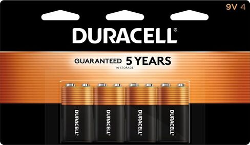 Duracell Coppertop 9V Battery, 4 Count, Smoke Detector, Long-lasting in Saudi Arabia