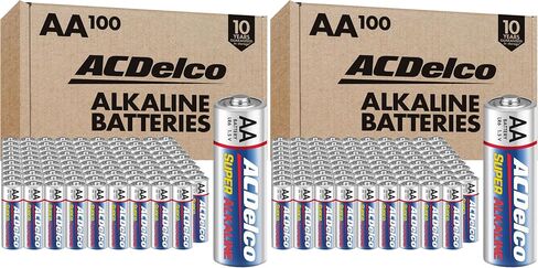 ACDelco 100-Count AA Batteries, Maximum Power Super Alkaline Battery, 10-Year Shelf Life, Recloseable Packaging in Saudi Arabia