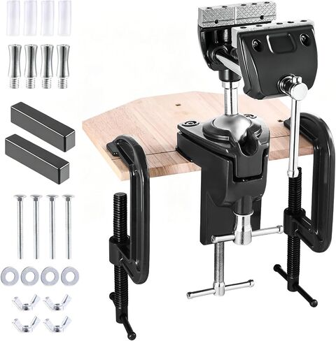 WarBull 360° Swivel Bench Gun Vise, No-Drill Mounting with Dual Table Clamp | High-Duty Carbon Steel Gun Vice, 3-in-1 Steel Jaws Table Vice for Workbench, Cleaning, Scope Mounting, Woodworking, Garage in Saudi Arabia