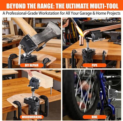 WarBull 360° Swivel Bench Gun Vise, No-Drill Mounting with Dual Table Clamp | High-Duty Carbon Steel Gun Vice, 3-in-1 Steel Jaws Table Vice for Workbench, Cleaning, Scope Mounting, Woodworking, Garage in Saudi Arabia