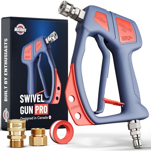 McKillans® Swivel Gun Pro - Swivel High Pressure Water Handle with 3/8" Male Plug and 1/4" Quick Connector Coupler - Power Washer Gun Compatible with Foam Cannon - Nozzle Tips Holder in Saudi Arabia